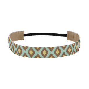 Modern tribal ikat blue yellow modern athletic headband