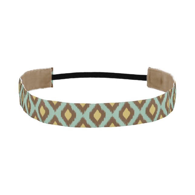 Modern tribal ikat blue yellow modern athletic headband (Front)