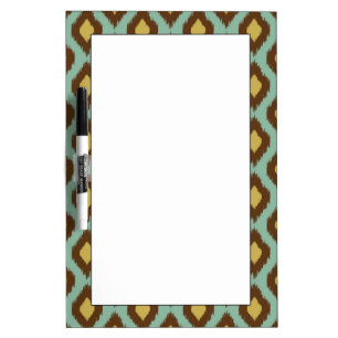 Modern tribal ikat blue yellow modern dry erase board
