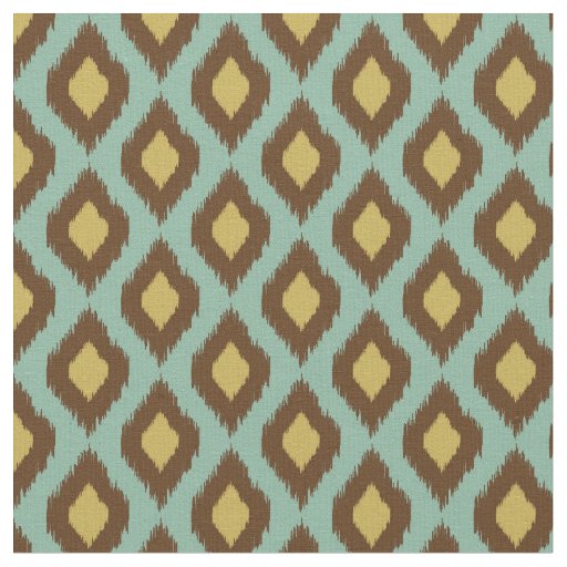 Modern tribal ikat blue yellow modern fabric