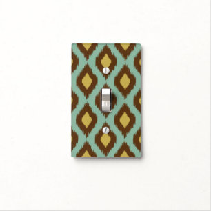 Modern tribal ikat blue yellow modern light switch cover