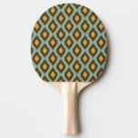 Modern tribal ikat blue yellow modern Ping-Pong paddle