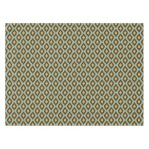 Modern tribal ikat blue yellow modern tablecloth