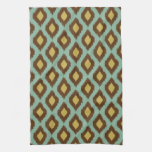 Modern tribal ikat blue yellow modern towel