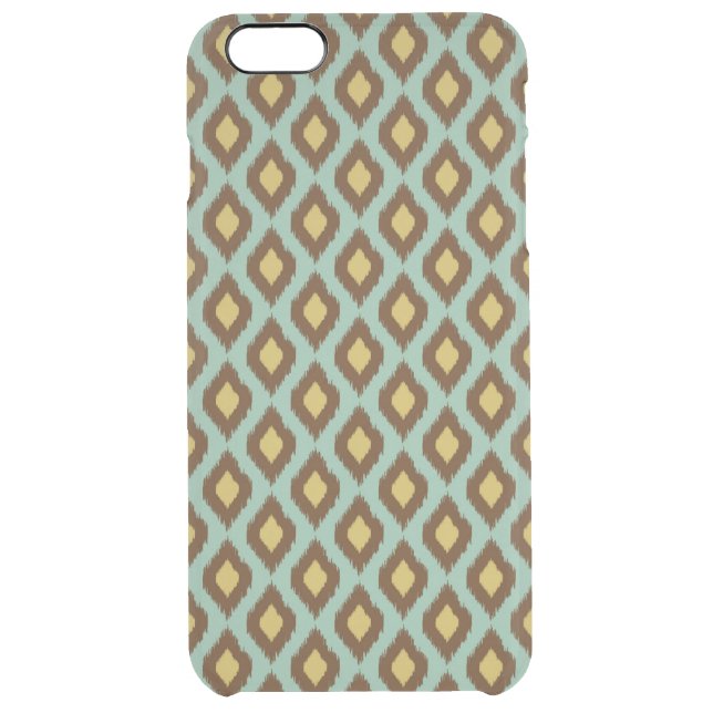 Modern tribal ikat blue yellow modern uncommon iPhone case (Back)
