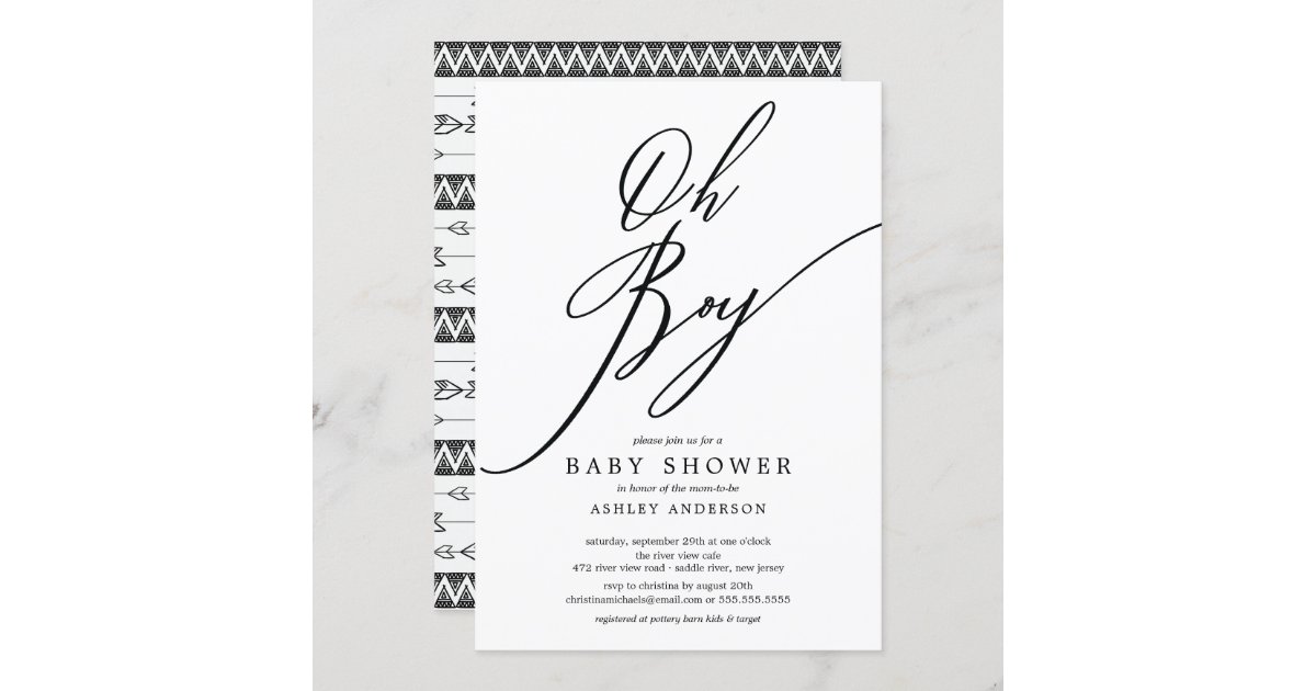 Tribal Baby Shower Invitation for a Boy