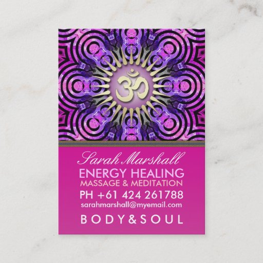 Customizable Modern Tribal OM Energy Pink Big Business Card