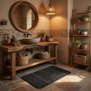 Modern Tribal Pattern Plush Bath Mat