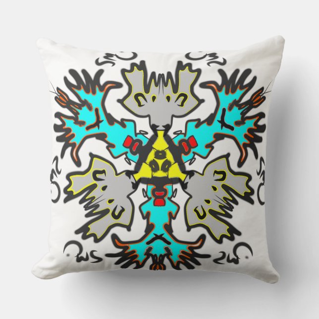 Modern Tribal Pattern Throw Pillow (Front)
