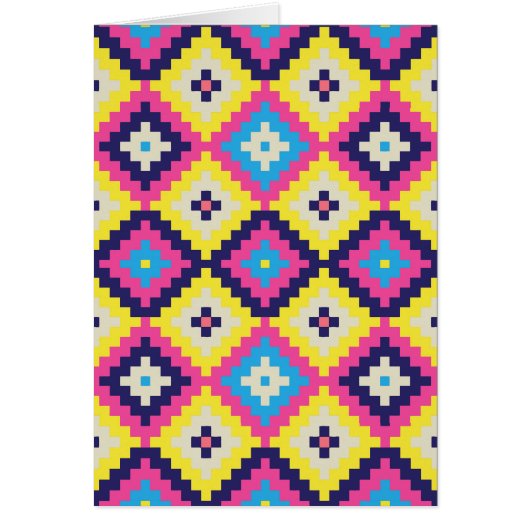 Modern Tribal Pixellated Diamonds Cards (Front)