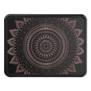 Modern tribal rose gold mandala design hitch cover