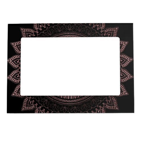 Modern tribal rose gold mandala design magnetic picture frame