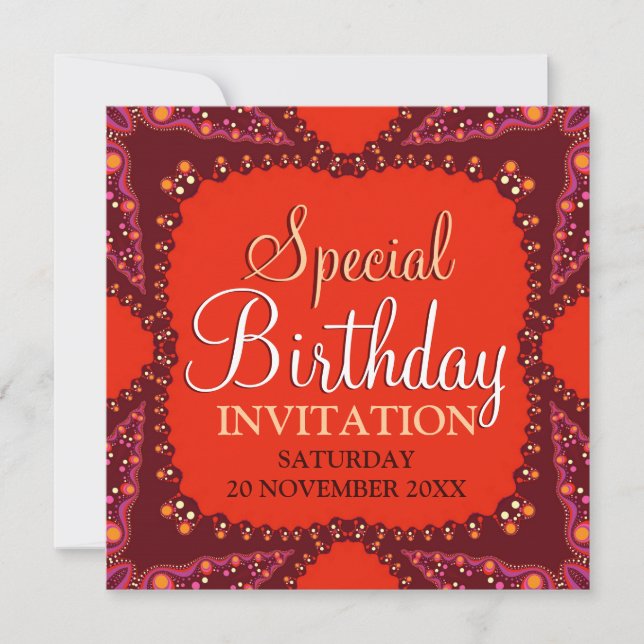 Modern Tribal Special Birthday Party Invitations (Front)