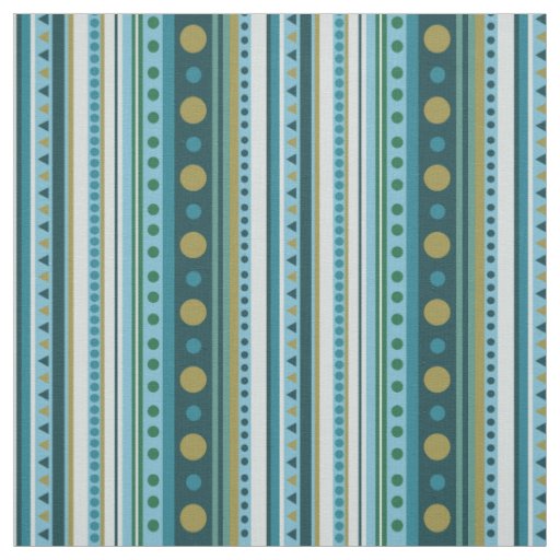 Modern Tribal Teal Blue Stripes Fabric