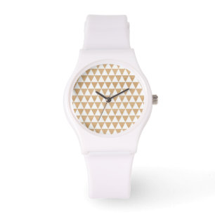 Modern tribal wood geometric chic andes pattern watch