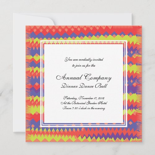Modern Tribal ZigZag Bright Colorful Purple Invite