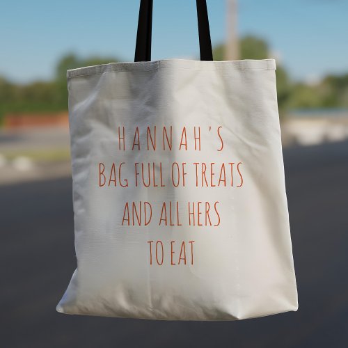 Modern Trick or Treat Halloween Add your Name Tote Bag