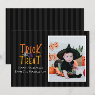 Modern Trick or Treat Halloween Photo Card