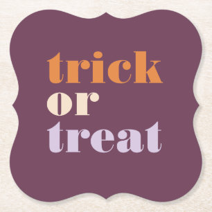 Modern Trick or Treat Paper Coaster