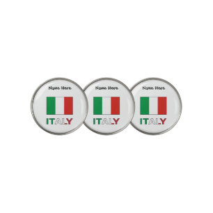 Modern Tricolore Name Here Italian Bandiera   Golf Ball Marker