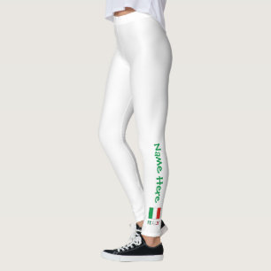 Modern Tricolore Name Here Italian Flag Leggings