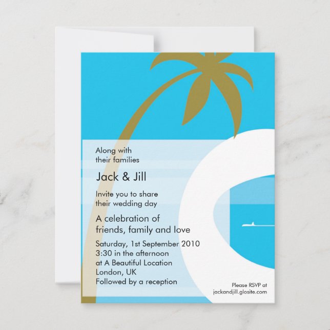 Modern Tropical 4.25x5.25 Invitation (Front)