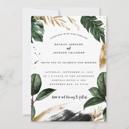 Modern tropical abstract painted wedding