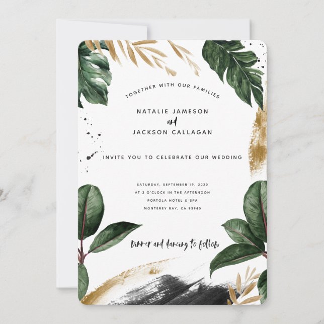 Modern tropical abstract painted wedding (Front)