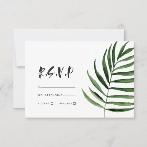Modern tropical abstract painted wedding rsvp RSVP card