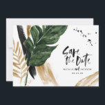 Modern tropical abstract painted wedding save the date<br><div class="desc">Modern tropical abstract painted wedding save the date card. Part of a modern wedding collection.</div>