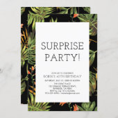 Modern Tropical Adult Surprise 40th Birthday Party Invitation (Front/Back)