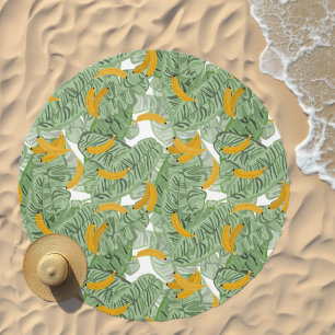 Modern Tropical Banana Greenery Beach Towel