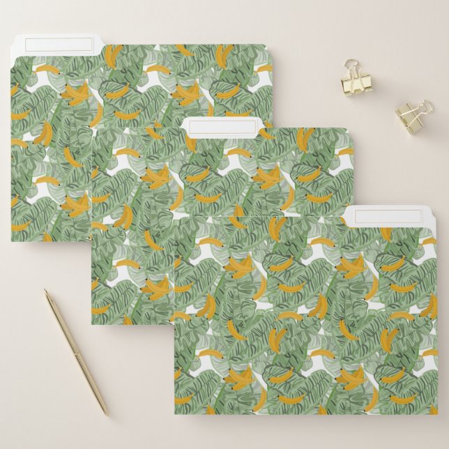 Modern Tropical Banana Greenery Pattern File Folder (Set)
