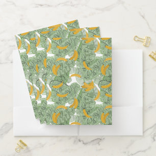 Modern Tropical Banana Greenery Pattern Pocket Folder