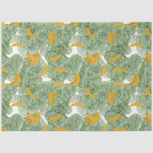 Modern Tropical Banana Greenery Pattern Tissue Paper