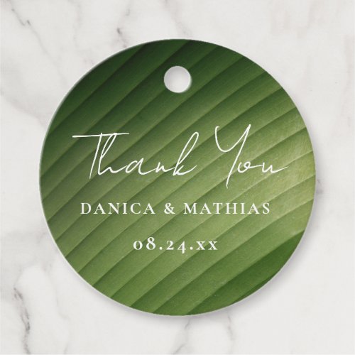 Modern Tropical Banana Leaf Wedding Favor Tags