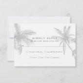 Modern Tropical Beach Minimalist Wedding RSVP Card (Front)