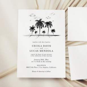 Modern Tropical Beach Ocean Wedding Invitation