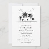 Modern Tropical Beach Ocean Wedding Invitation (Front)