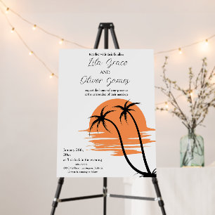 Modern Tropical Beach Ocean Wedding Invitation Foam Board