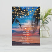Modern Tropical Beach Summer Wedding Invitation (Standing Front)