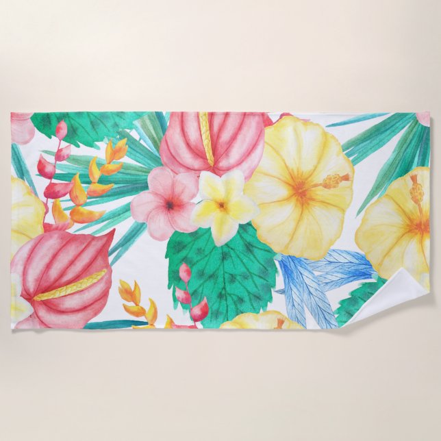 Modern Tropical Beach Towel (Front)
