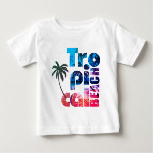 Modern Tropical Beach Typography Baby T-Shirt