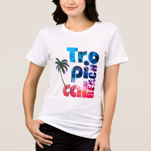 Modern Tropical Beach Typography Tri-Blend Shirt