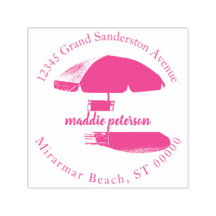 Modern Tropical Beach Umbrella Return Decorative Self-inking Stamp