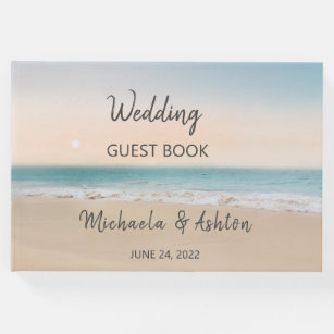 Modern Tropical Beach Wedding Guest Book