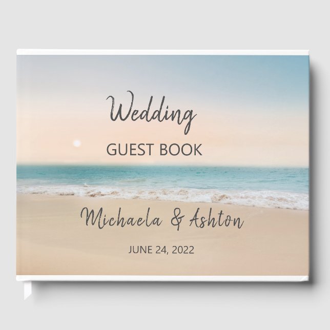 Modern Tropical Beach Wedding Guest Book