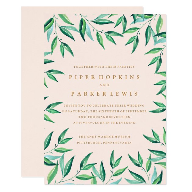 Modern Tropical Beach Wedding Invitation