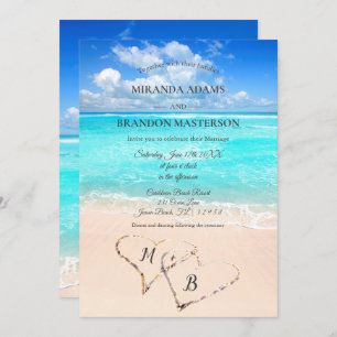 Modern Tropical Beach Wedding Invitation