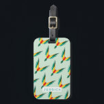 Modern Tropical Bird Pattern Blue Personalised Luggage Tag<br><div class="desc">Geometric style tropical birds in repeat pattern stylish personalised luggage tag.</div>